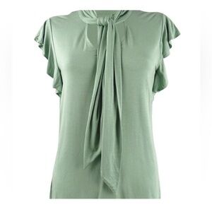 Lauren Ralph Lauren Sage Green Tie Neck Blouse NWT Medium